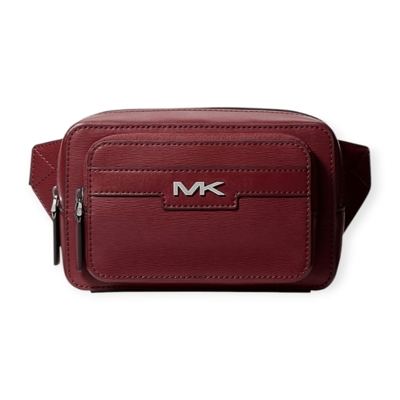 Michael Kors Cooper Double Zip Belt Bag Dark Cherry (NWT) - Picture 1 of 5